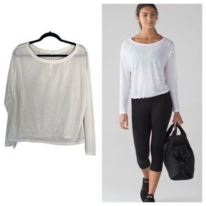 Lululemon Athletica Lean In Long Sleeve in White Size 10